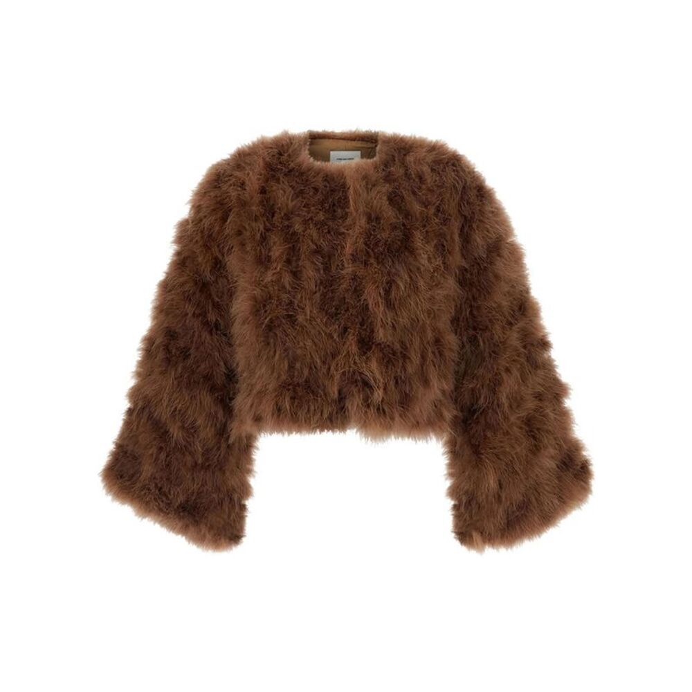 Yves Salomon Women Giacca Crop Con Piume